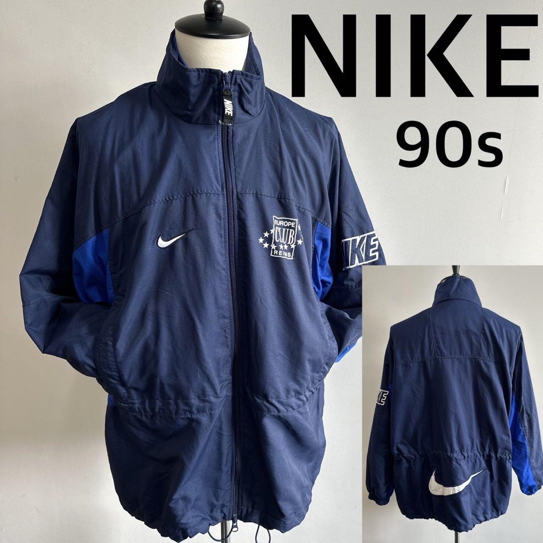 ナイキNIKEナイロンジャケットネイビー×青メンズLサイズ90s