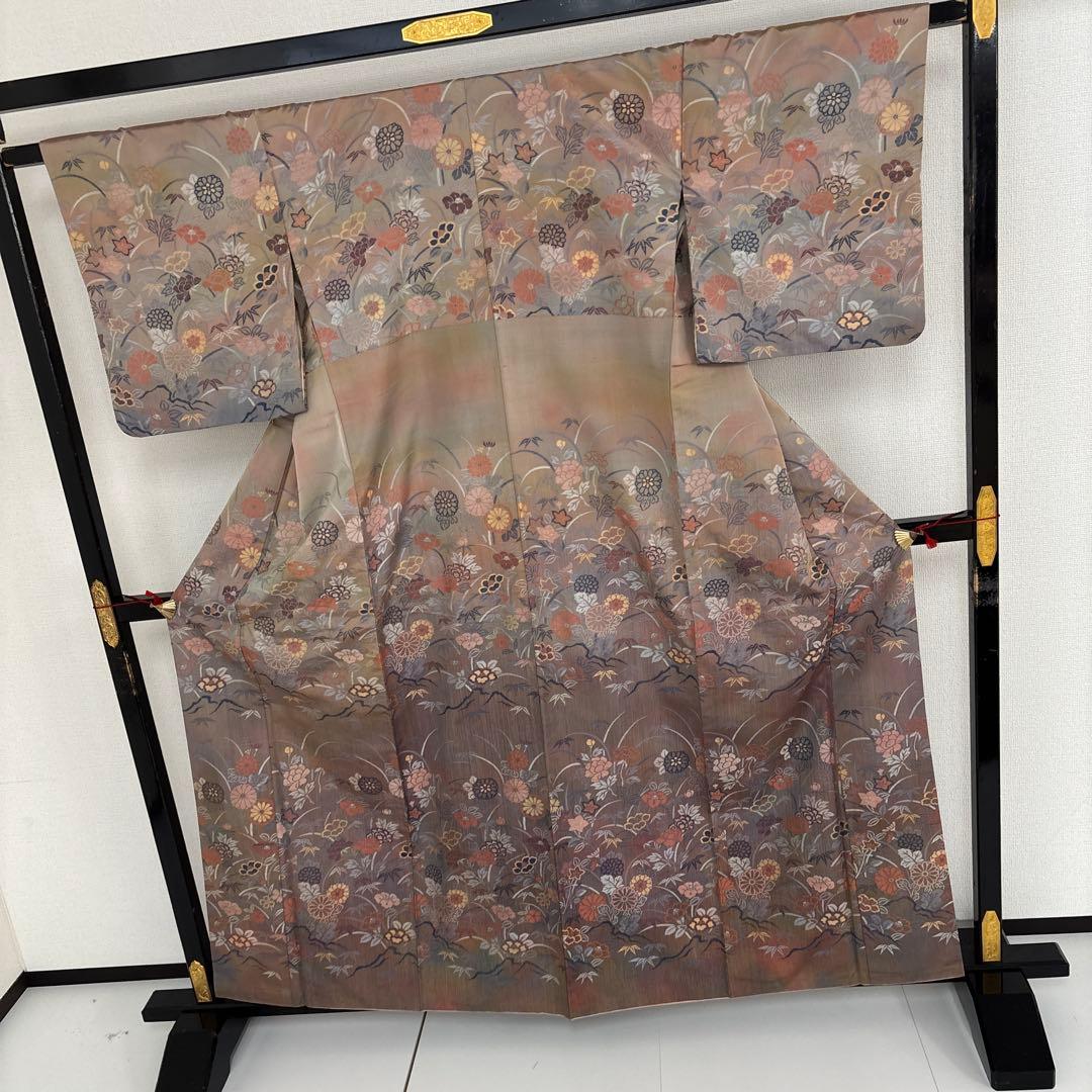 ねこねこ55様 AK-4748 絵羽紬 菱屋六右衛門 光沢ある紬 - メルカリ