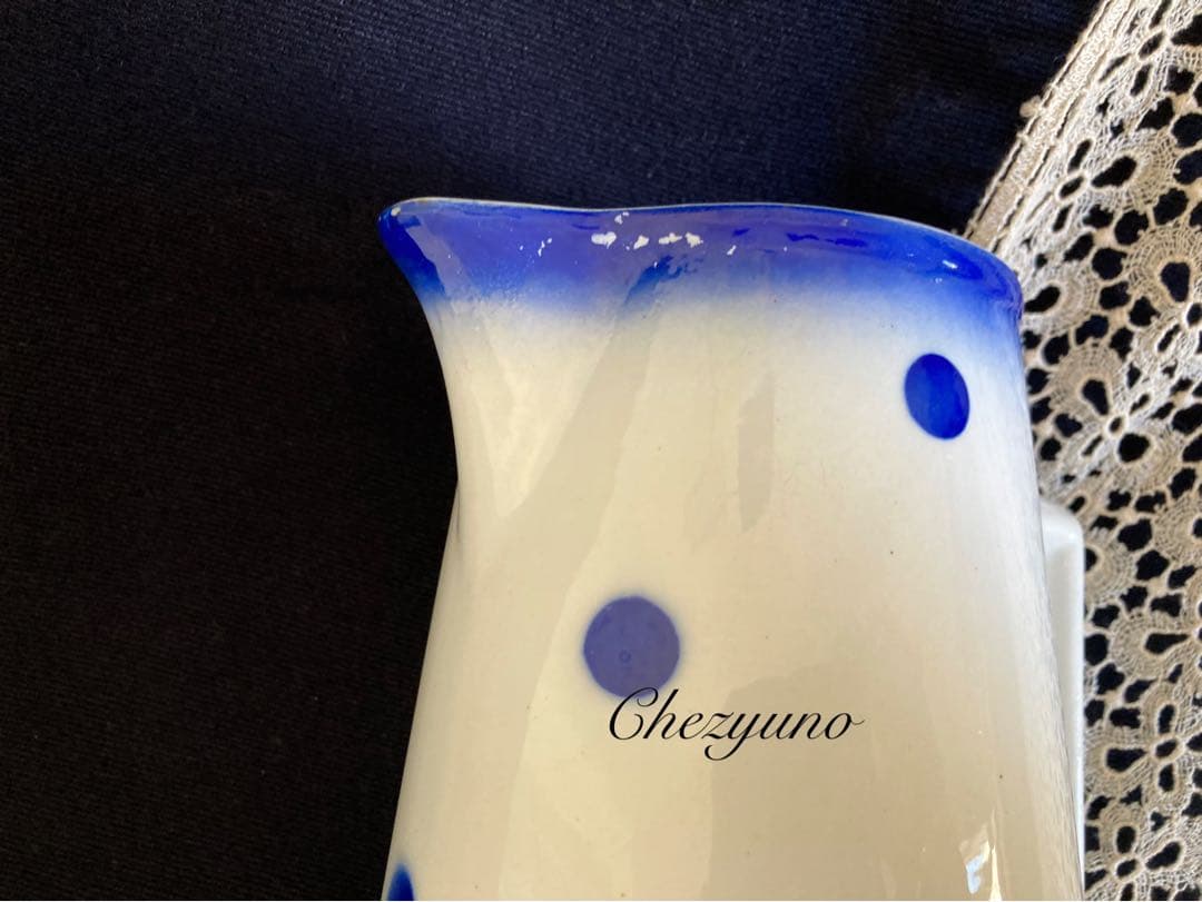 フランスアンティーク バドンビレ 大きめ 水玉ピッチャー