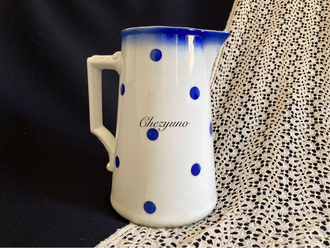 フランスアンティーク バドンビレ 大きめ 水玉ピッチャー
