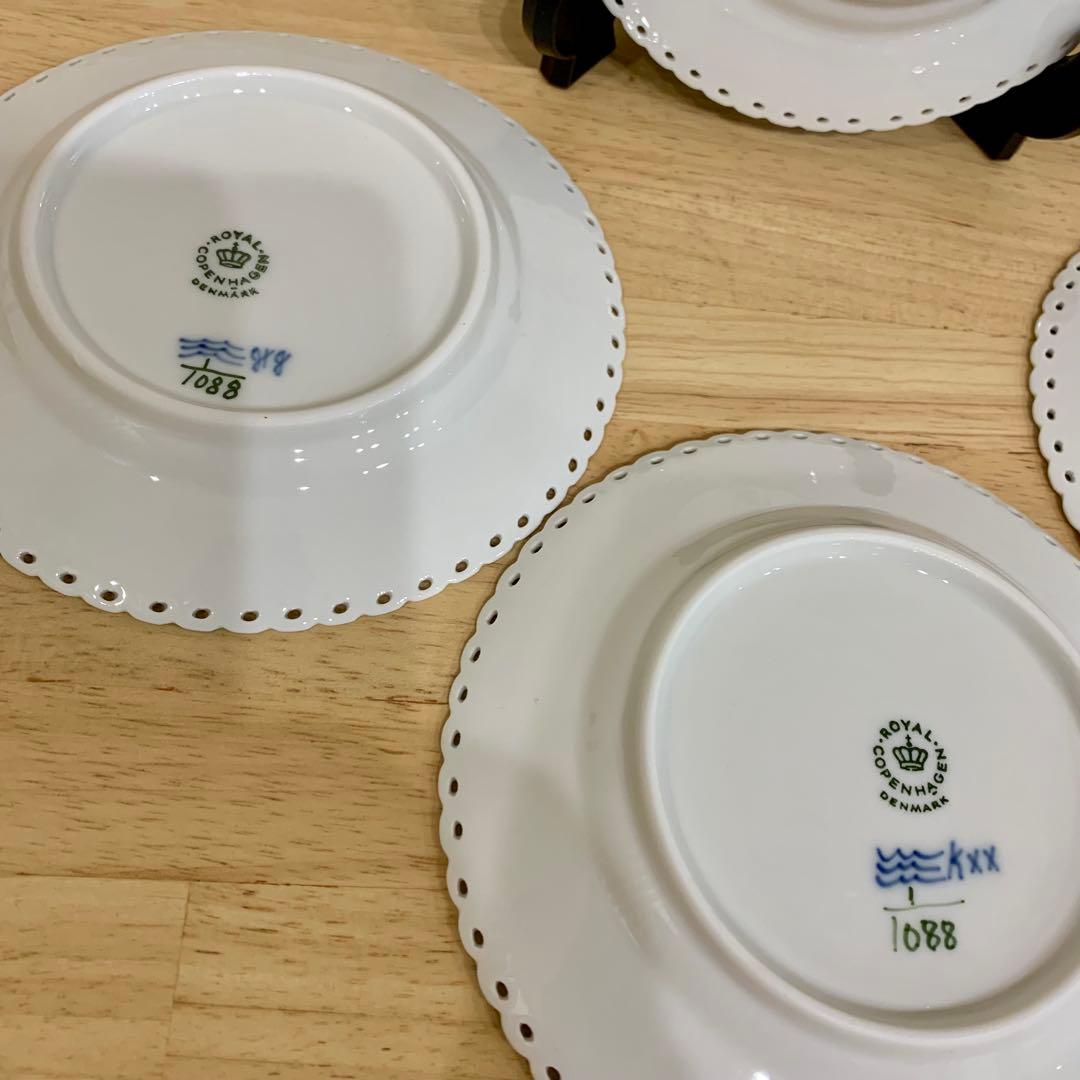 ロイヤルコペンハーゲン ブルーフルーテッド フルレース 6インチ プレート 4枚