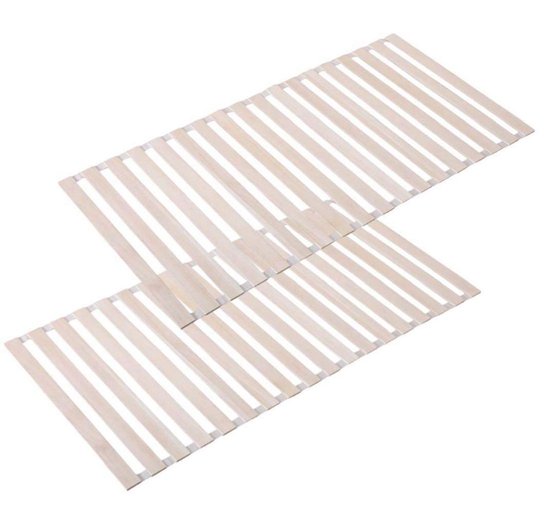 すのこベッド 折りたたみ ロール式 シングル 桐 すのこマット 2個セット