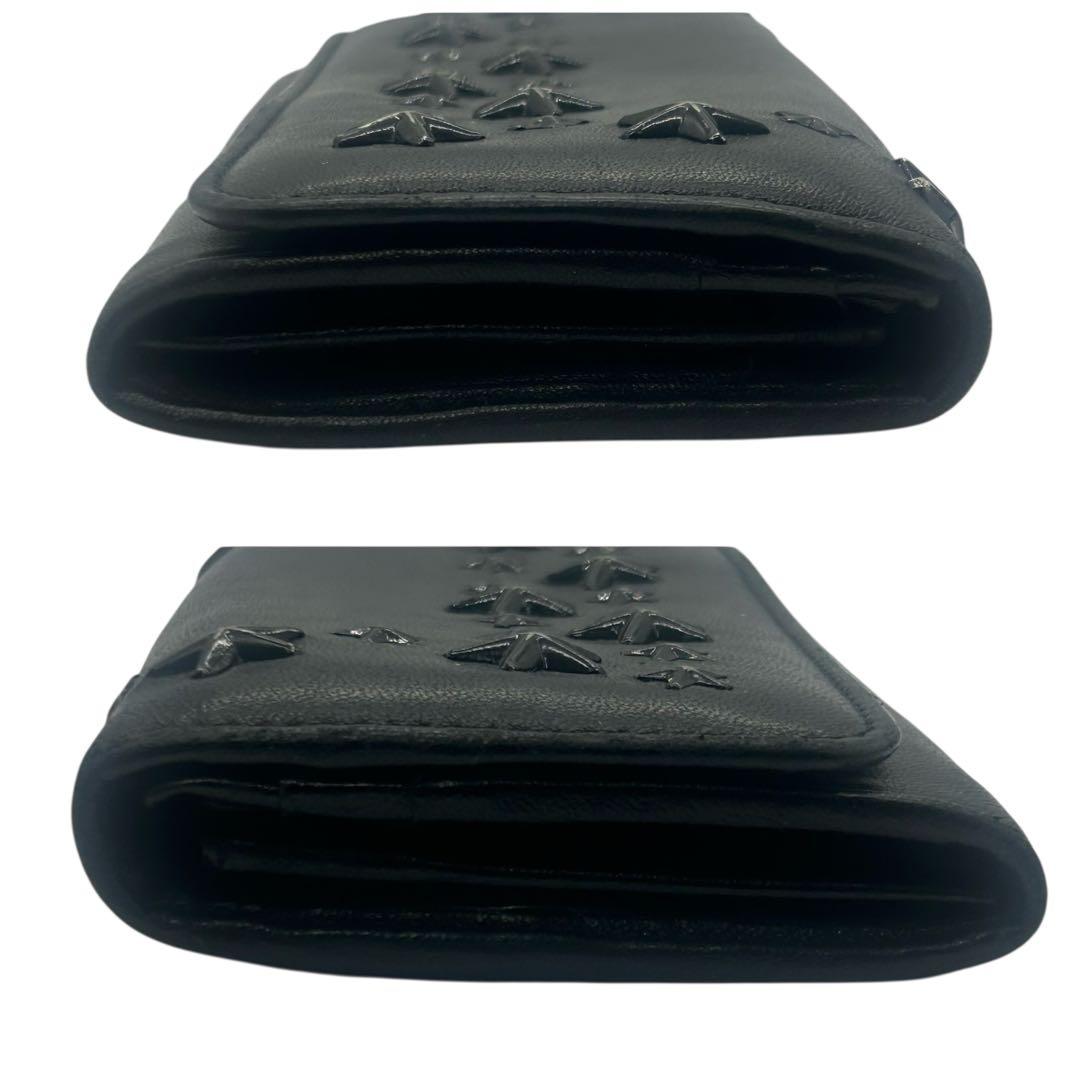 【美品】JIMMY CHOO ジミーチュウ スタースタッズ 黒 レザー 長財布