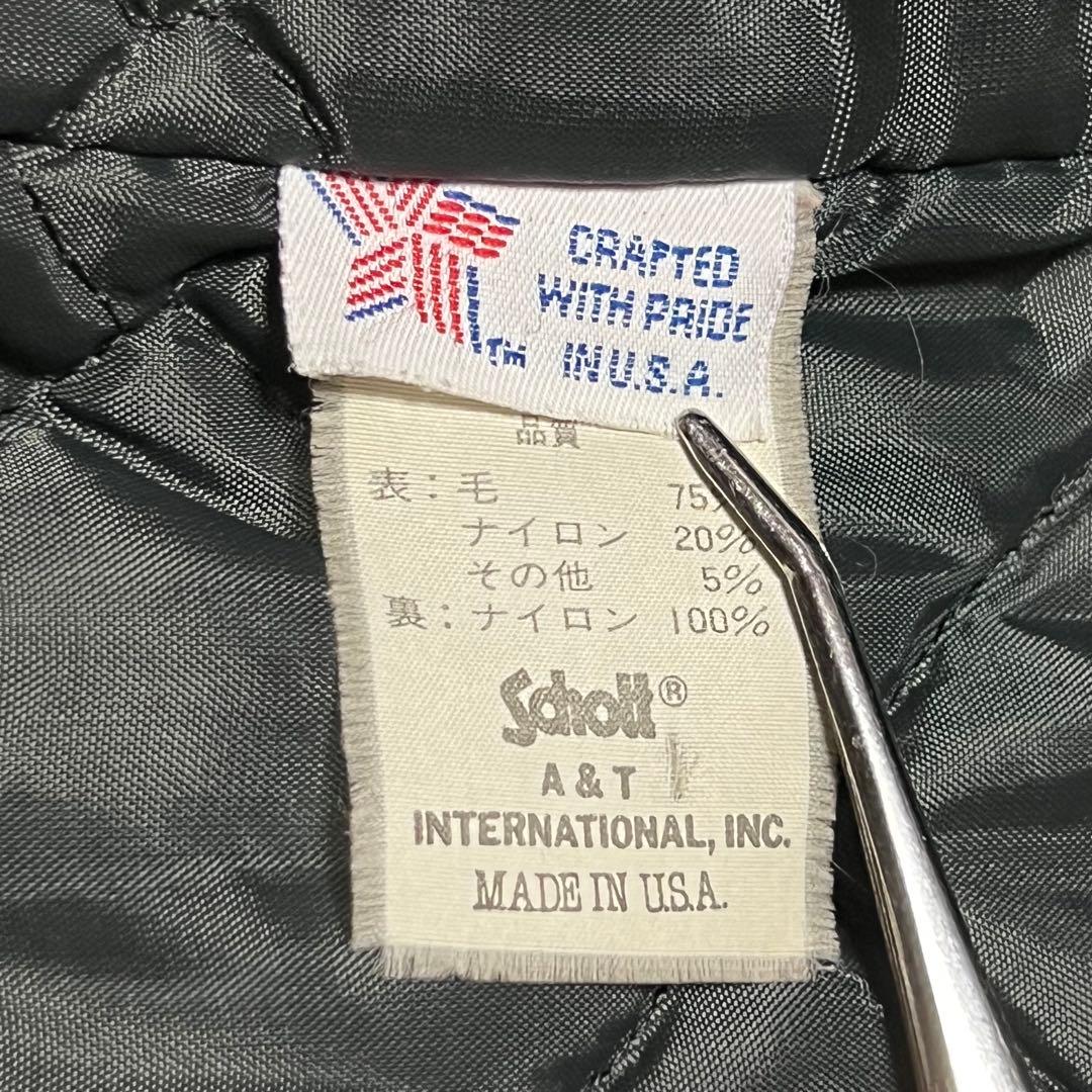 schott USA製 740N Pコート ダークグレー 42 メルトンコート