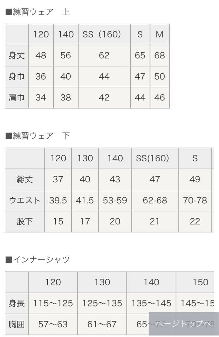 チアダンス　フルール　120 練習着3点セット