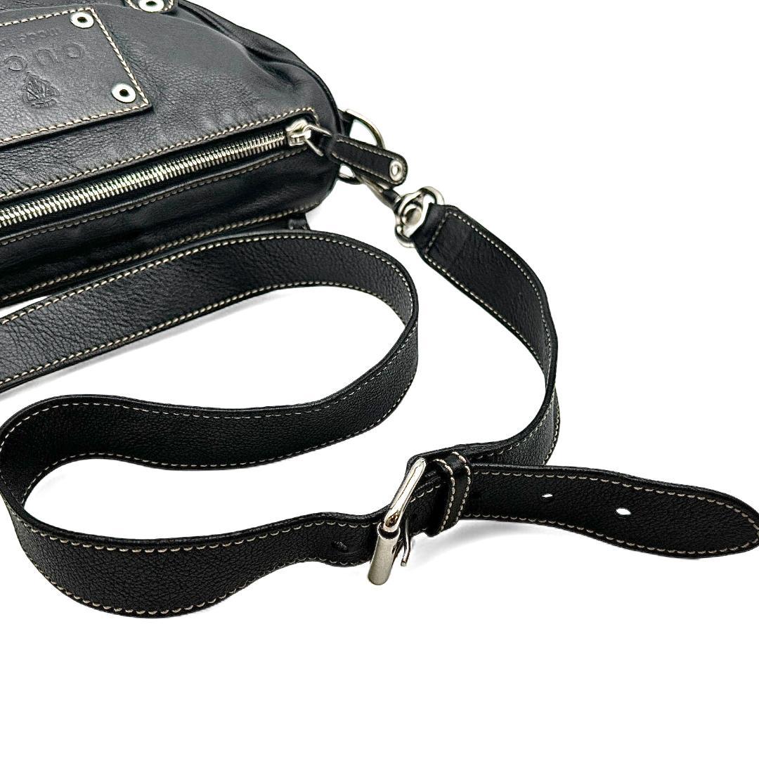 美品✨GUCCI 1436 ボディバッグ レザー ブラック