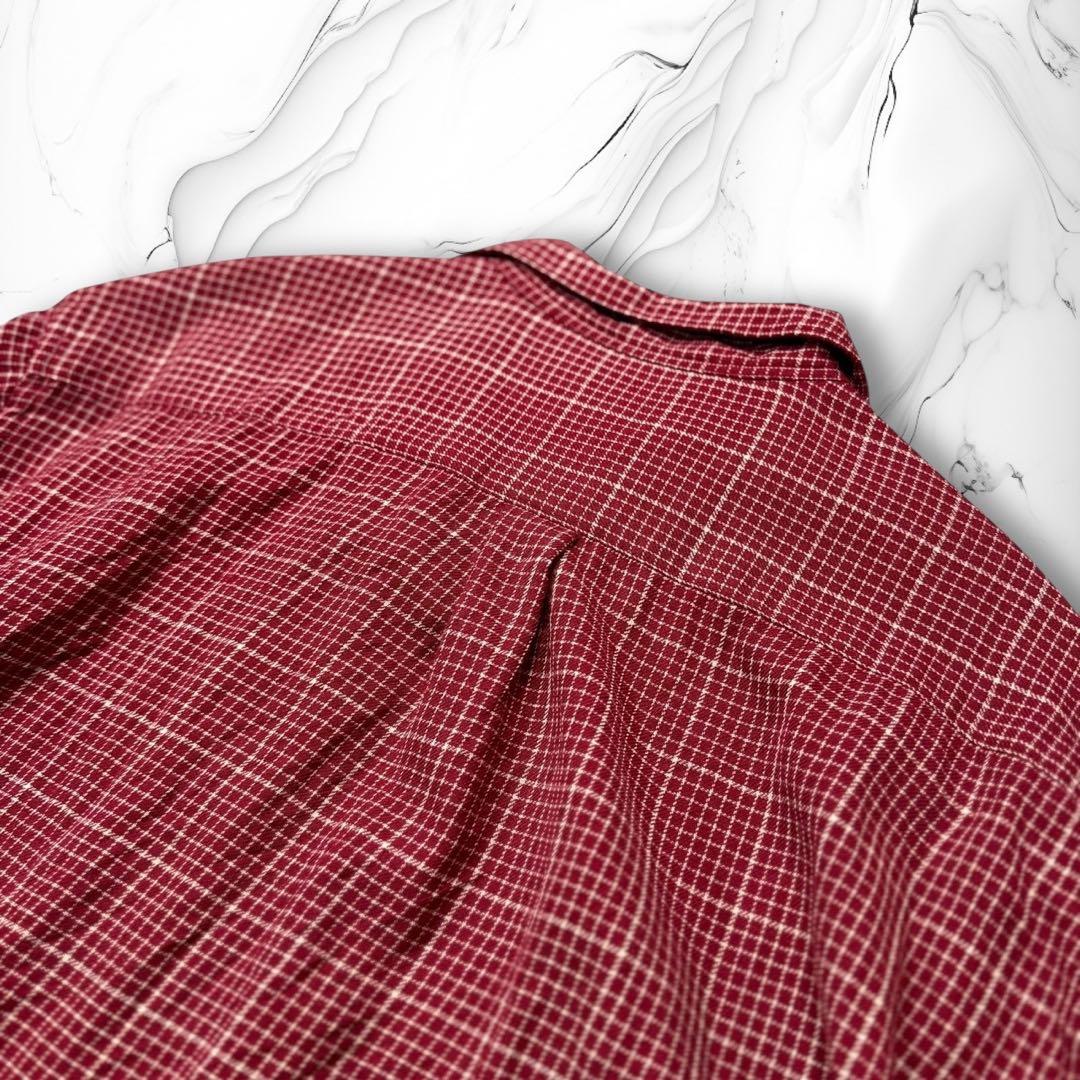 《98SS》Y's for men ウール オープンカラーシャツ 開襟 チェック