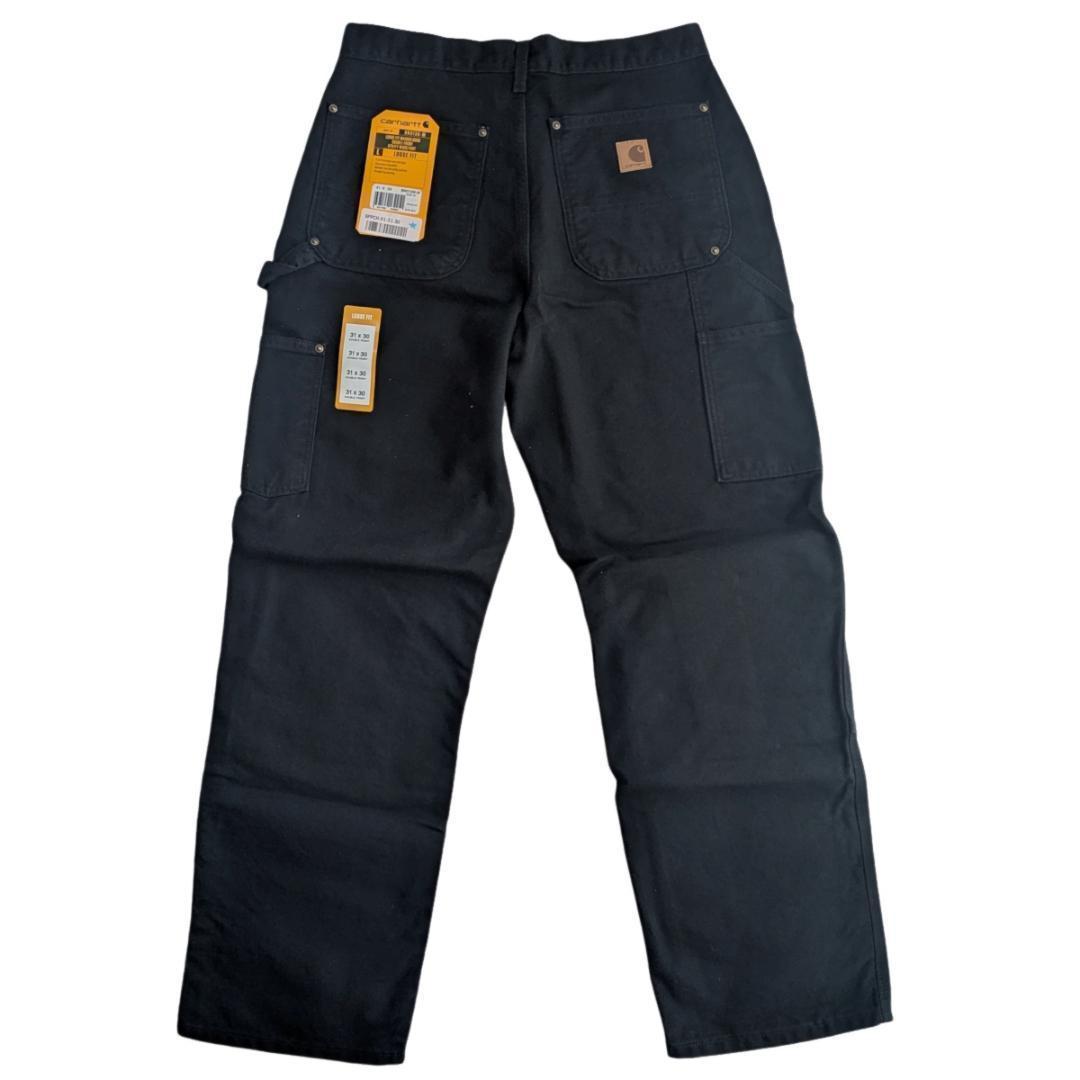 USA製 カーハート ブラック B136 W30L30 ダブルニー