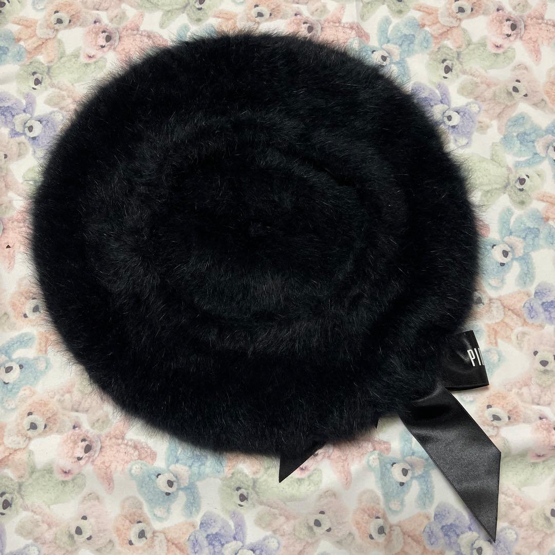 ピンクハウス ベレー帽 黒