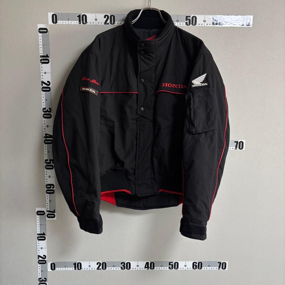 HONDA ホンダ 企業ロゴ ブルゾン レーシングジャケット 黒 赤 L バイク