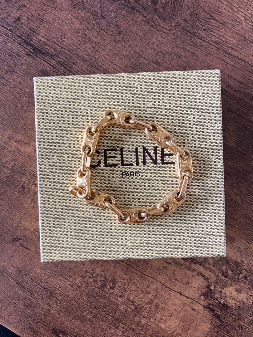 CELINEセリーヌ　ブレスレット　マカダム　トリオンフ　ゴールド