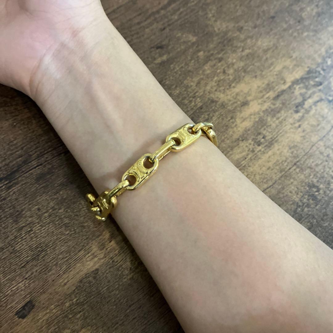 CELINEセリーヌ　ブレスレット　マカダム　トリオンフ　ゴールド