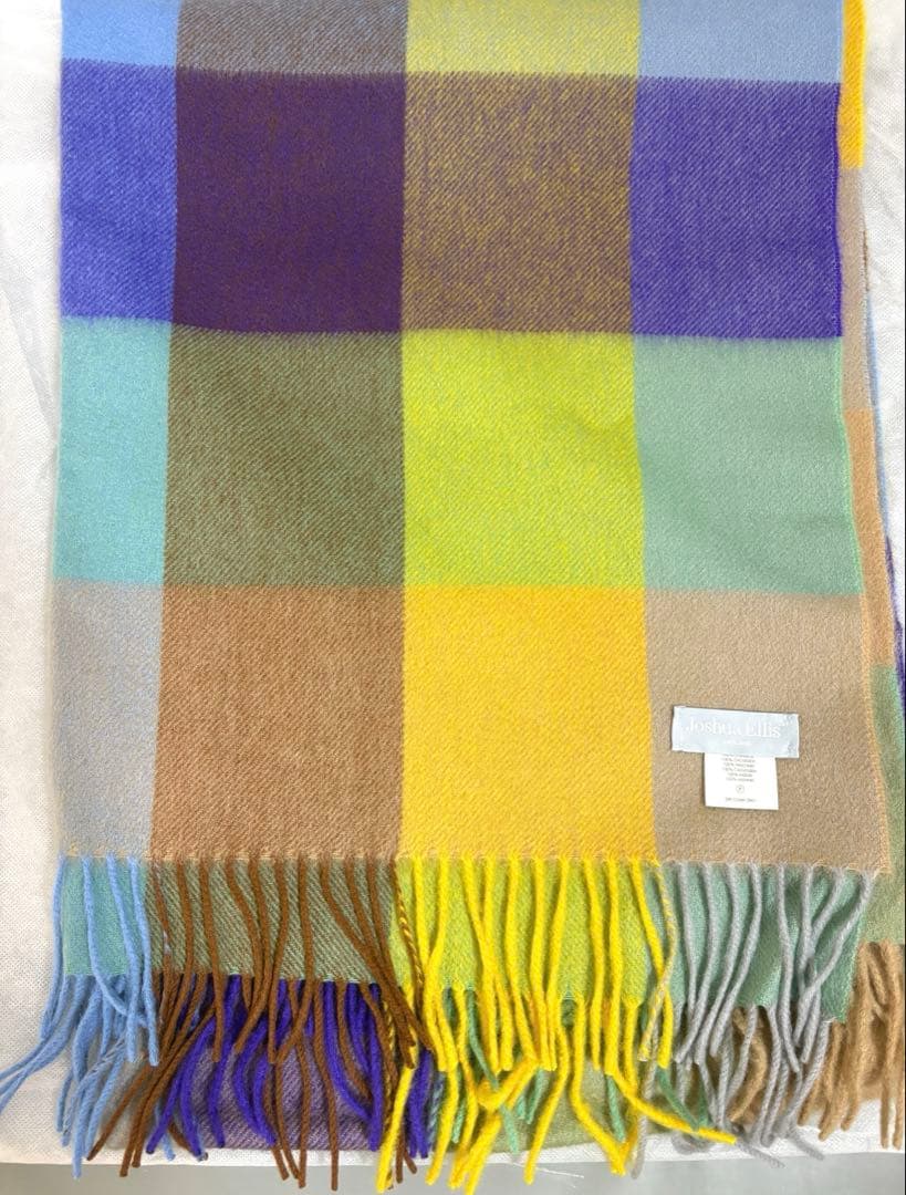 希少 ジョシュアエリス 美品 大判ストール カシミア マルチ 70×190