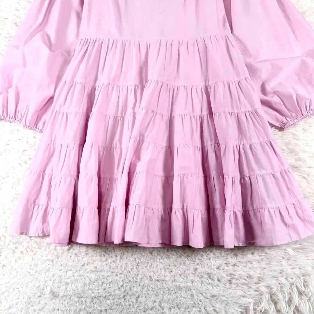 マーレット ARBOR ティアード ワンピース ピマコットン ピンク XS