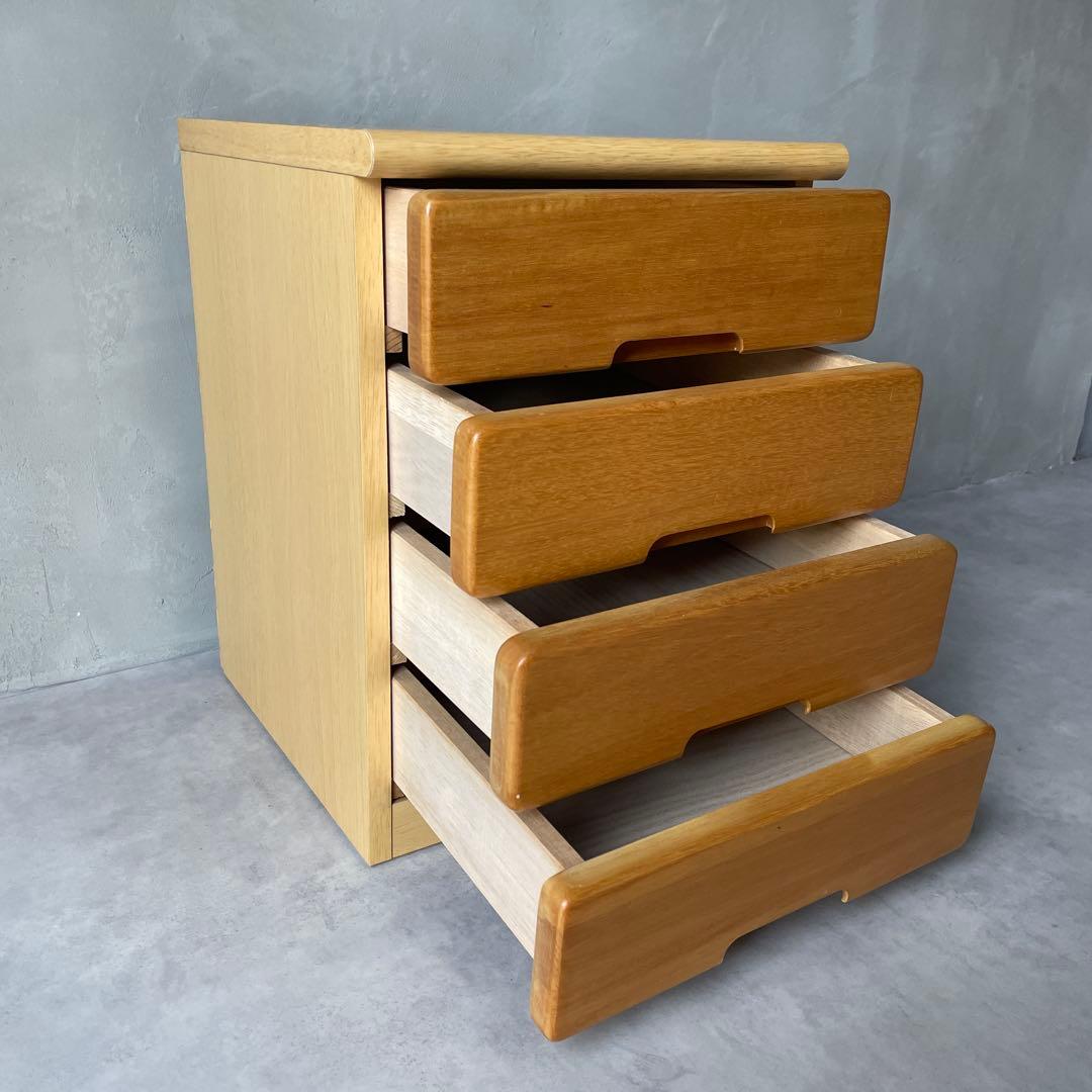 木製 4段チェスト 小さめ箪笥 サイドボード ナイトテーブル 小抽斗