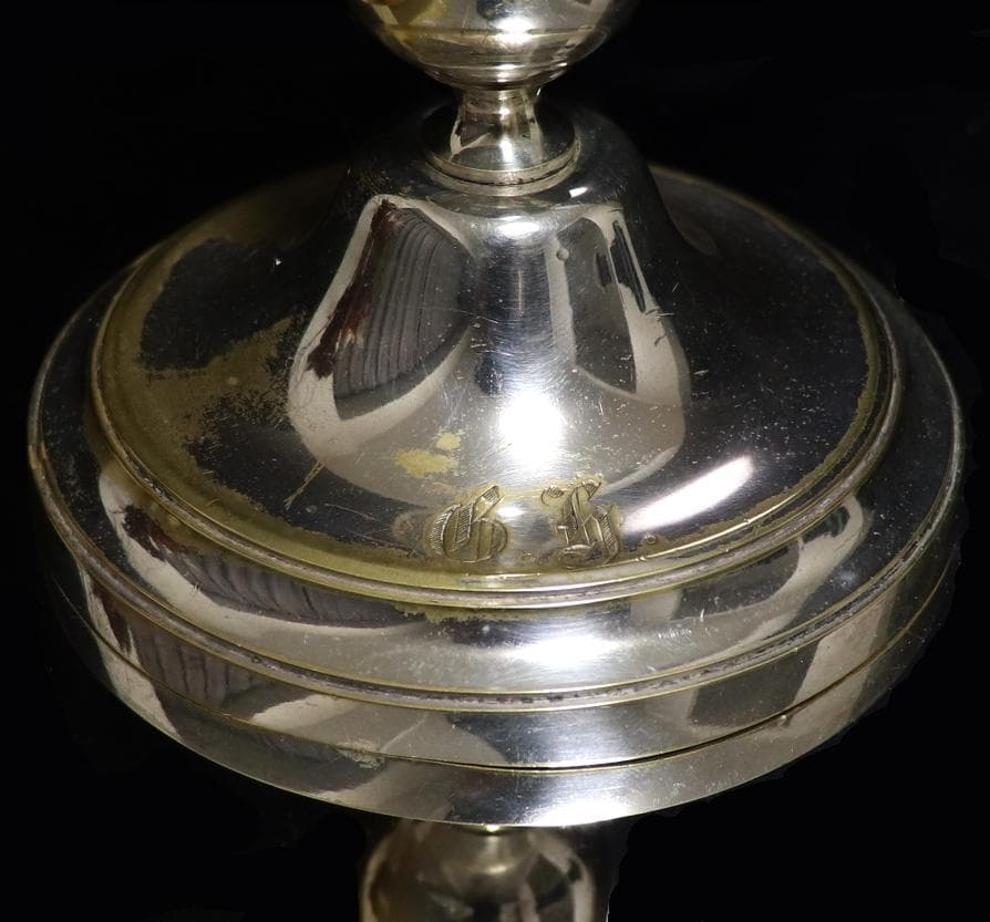 アンティーク・クリストフル キャンドルスタンド 25cm 純銀P 蝋燭立て