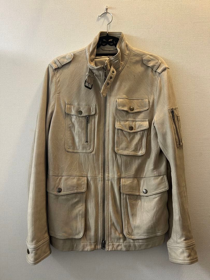 ダブルジップ レザー ジャケット グランジ y2k opium 訳あり - メルカリ