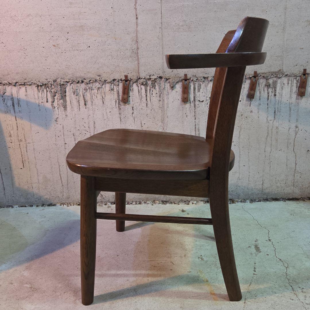 柏木工「ソフィー」 アームチェア 座面低め ダークブラウン ナラ材 2脚セット②