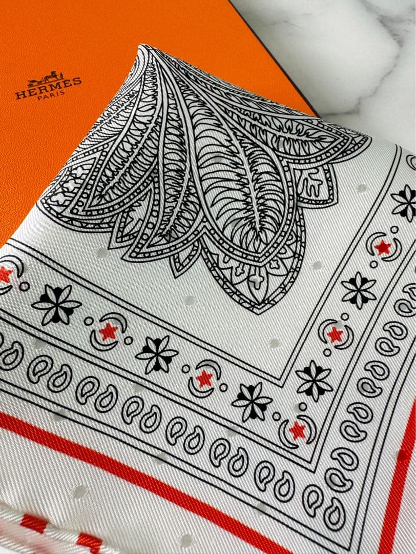 エルメス カレ55 バンダナ スカーフ ペイズリー柄 『マハラニの庭
