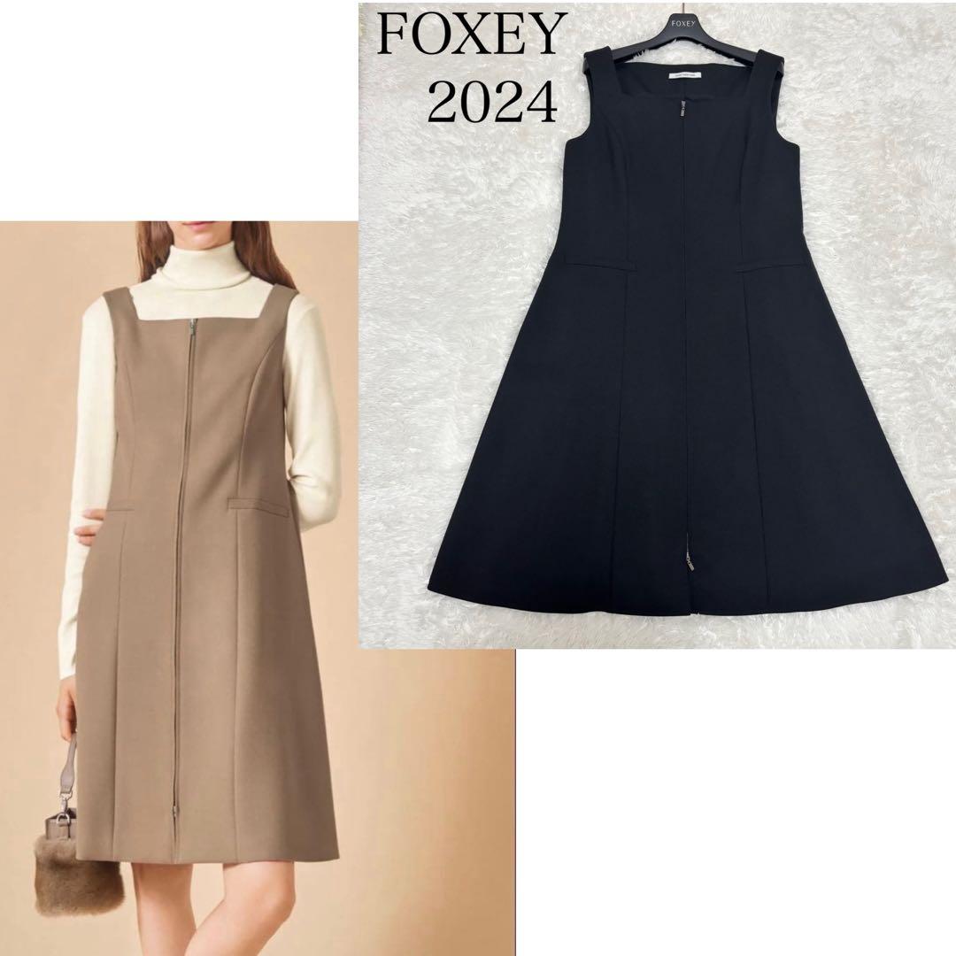 24年 FOXEY LOLA ワンピース 42サイズ　ジャンスカ　44846