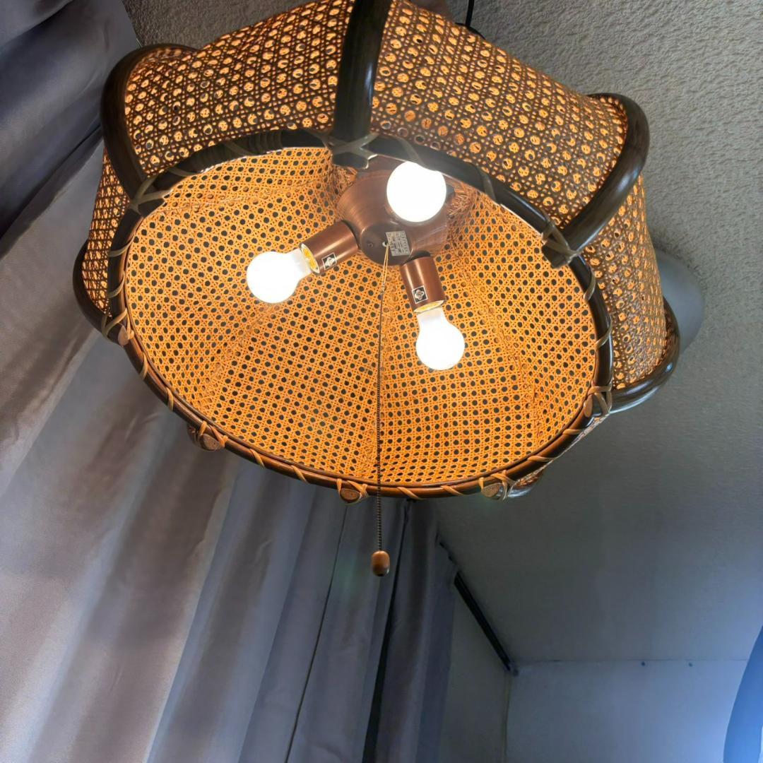 ラタン　照明　吊り下げ　ペンダントライト