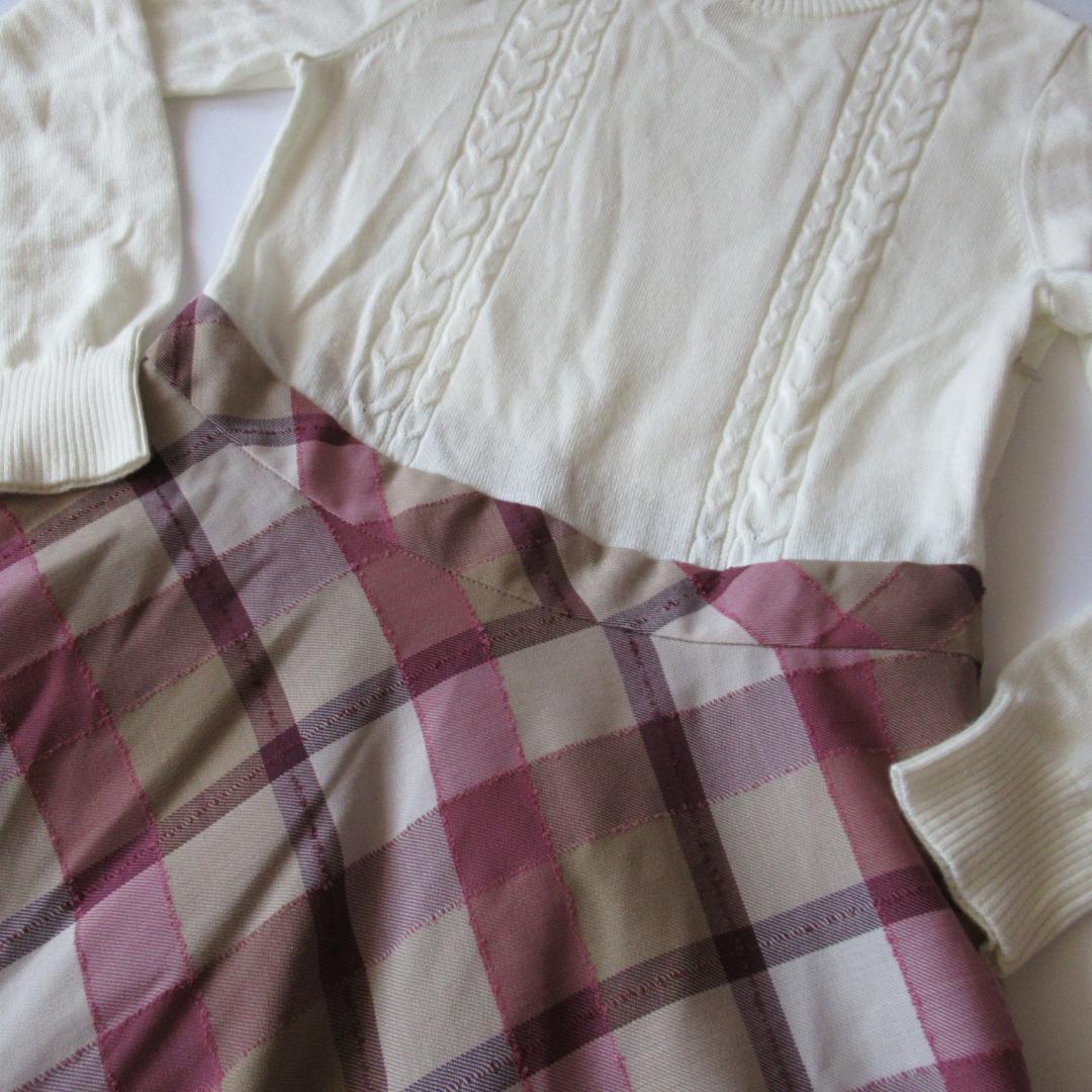 ブルーレーベルクレストブリッジ 新品ホワイト 長袖ワンピース 38