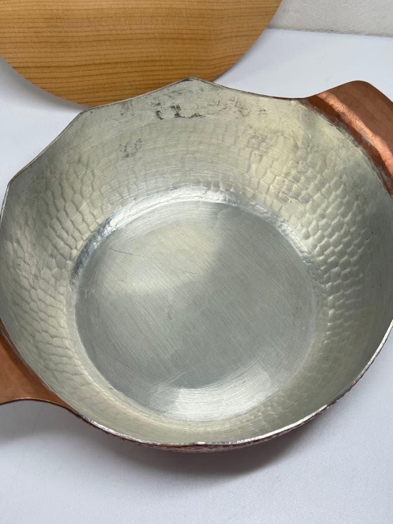 京都 有次 最高級 銅製 両手鍋 木蓋付き 16cm