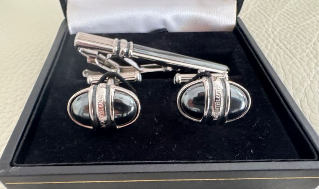 MONTBLANC タイピン カフリンクス グレー×シルバー - メルカリ