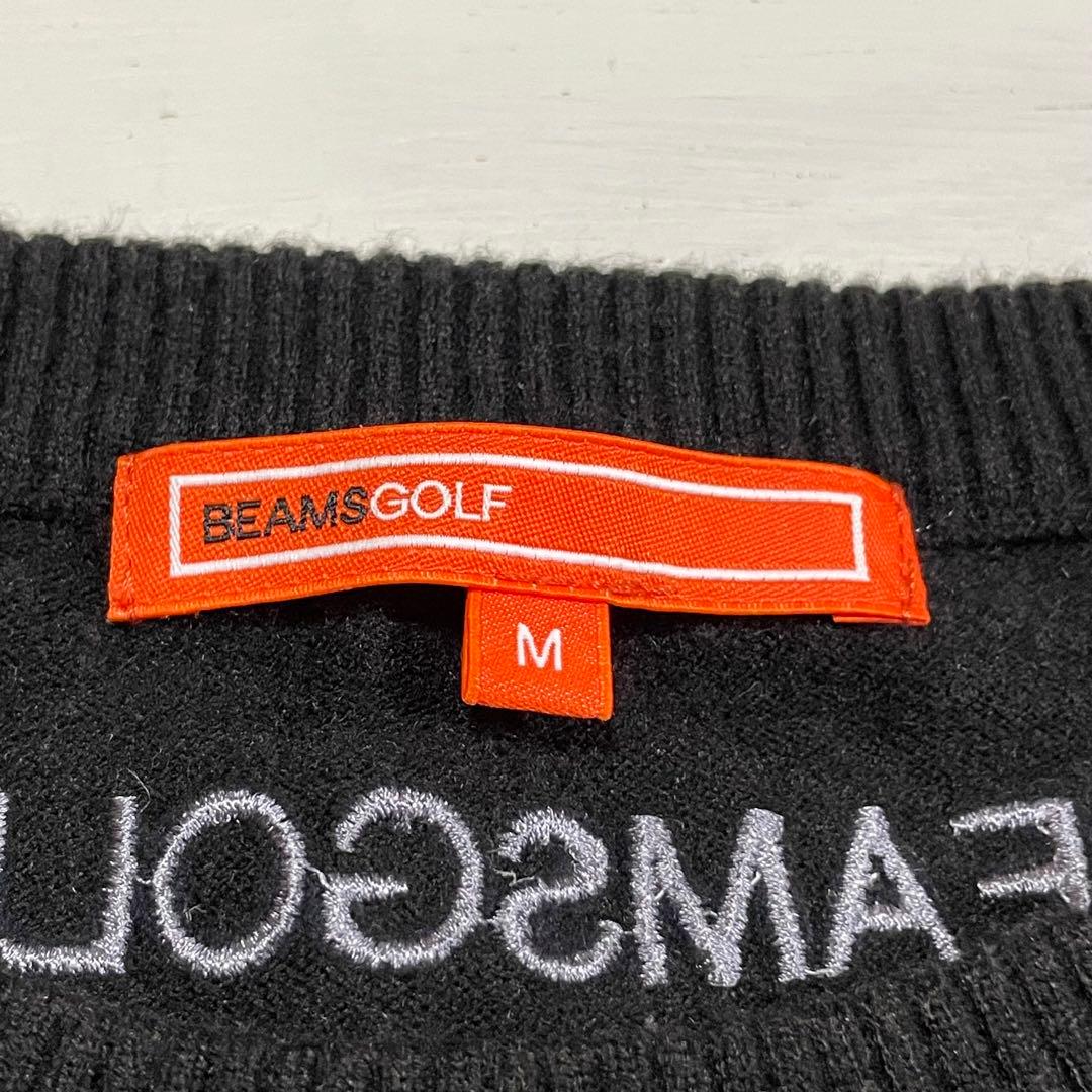 BEAMS GOLF ビームスゴルフ レイヤーロゴ クールネック セーターM