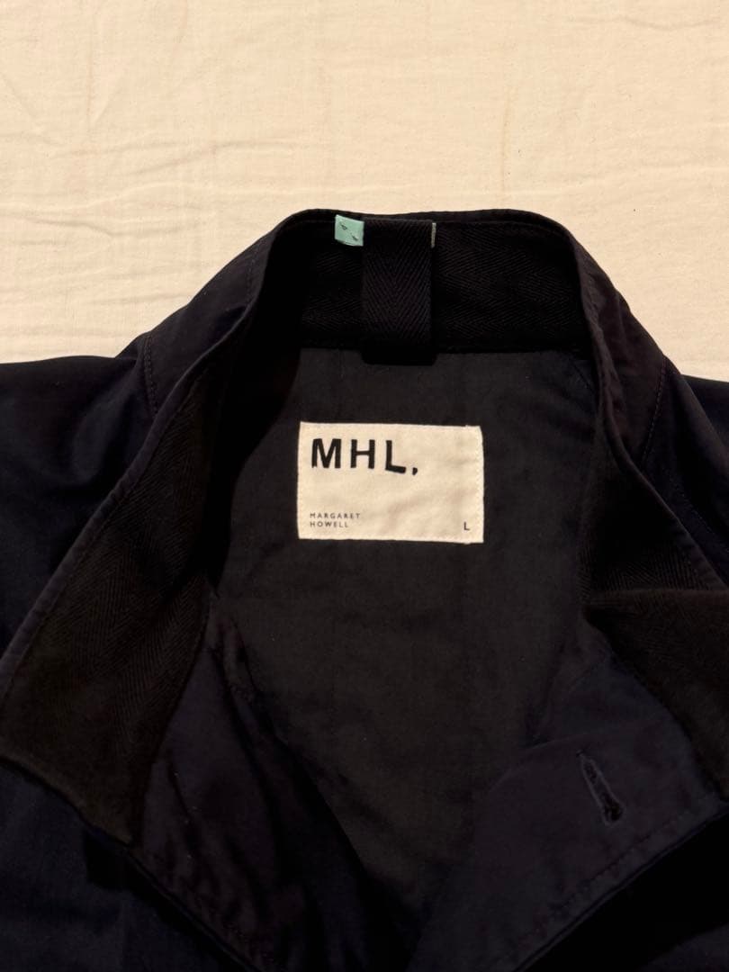 【値下げ中！早い者勝ち】【美品】MHL. ステンカラーコート NAVY
