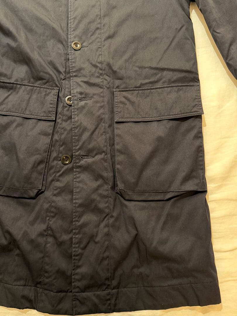 【値下げ中！早い者勝ち】【美品】MHL. ステンカラーコート NAVY