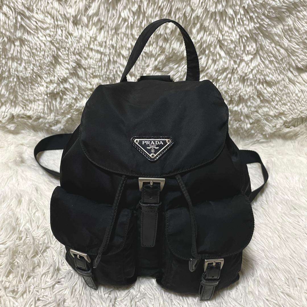 【美品】PRADA プラダ　リュック　バックパック　ナイロン　レディース　黒