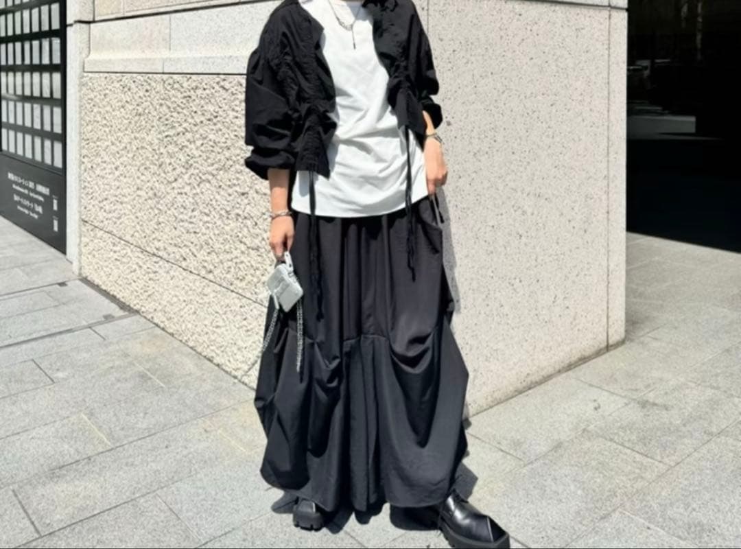 ぞうねこちゃんねる ASYMM ピントリックスパンツブラック Lサイズ