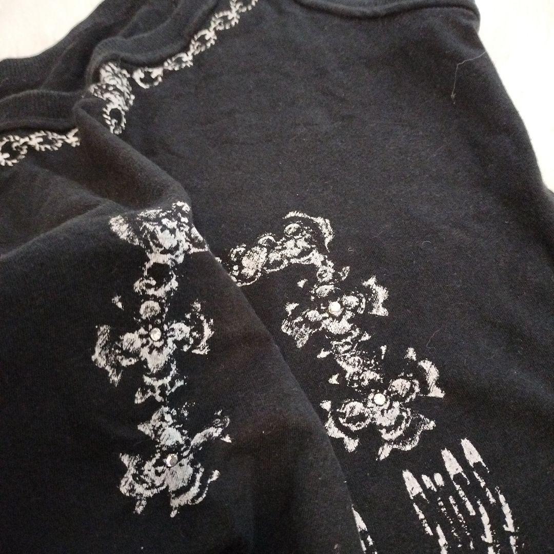 aliceauaa 黒 プリントデザイン ビジュー付 タンクトップ - メルカリ