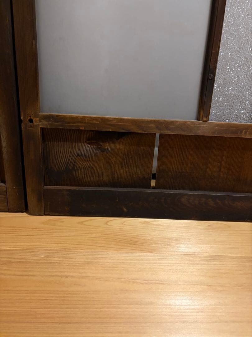 オズネロ　引き取り限定　木製建具　レトロガラス　4枚セット