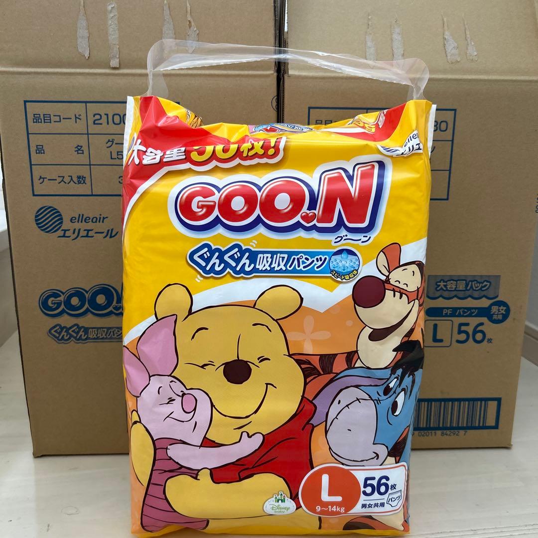 在庫限り　GOO.N Lサイズ おむつ 56枚入り ディズニーデザイン　6袋
