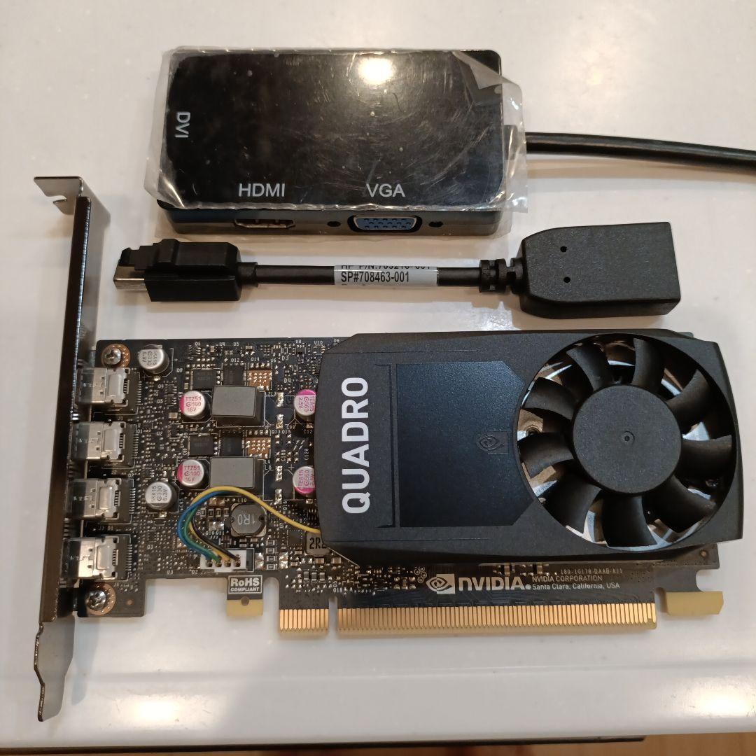 NVIDIA QUADRO P1000 グラフィックボード 変換ケーブル付き