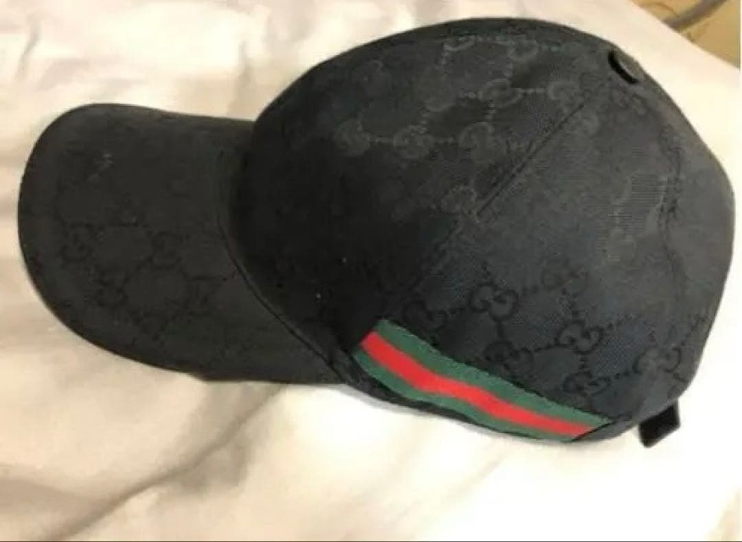 GUCCI ブラック GGパターン キャップ - メルカリ