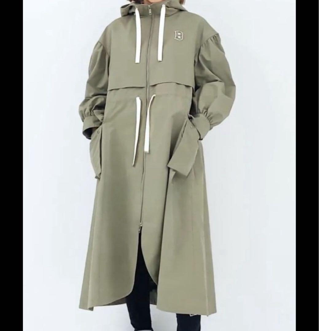 新品】ボーダーズアットバルコニー ボリュームスリーブ コート カーキ