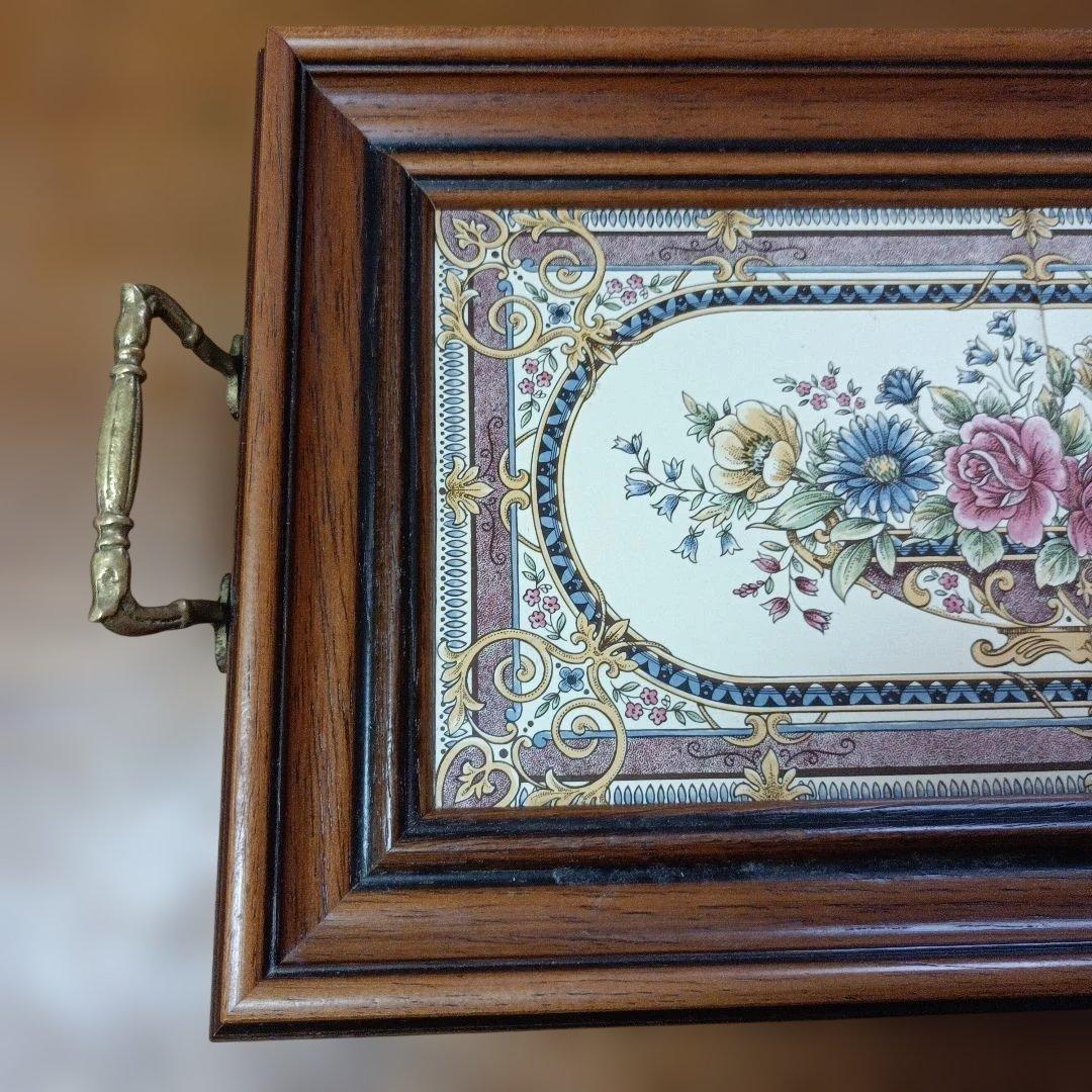 イギリス製タイルトレイ 　　アンティーク