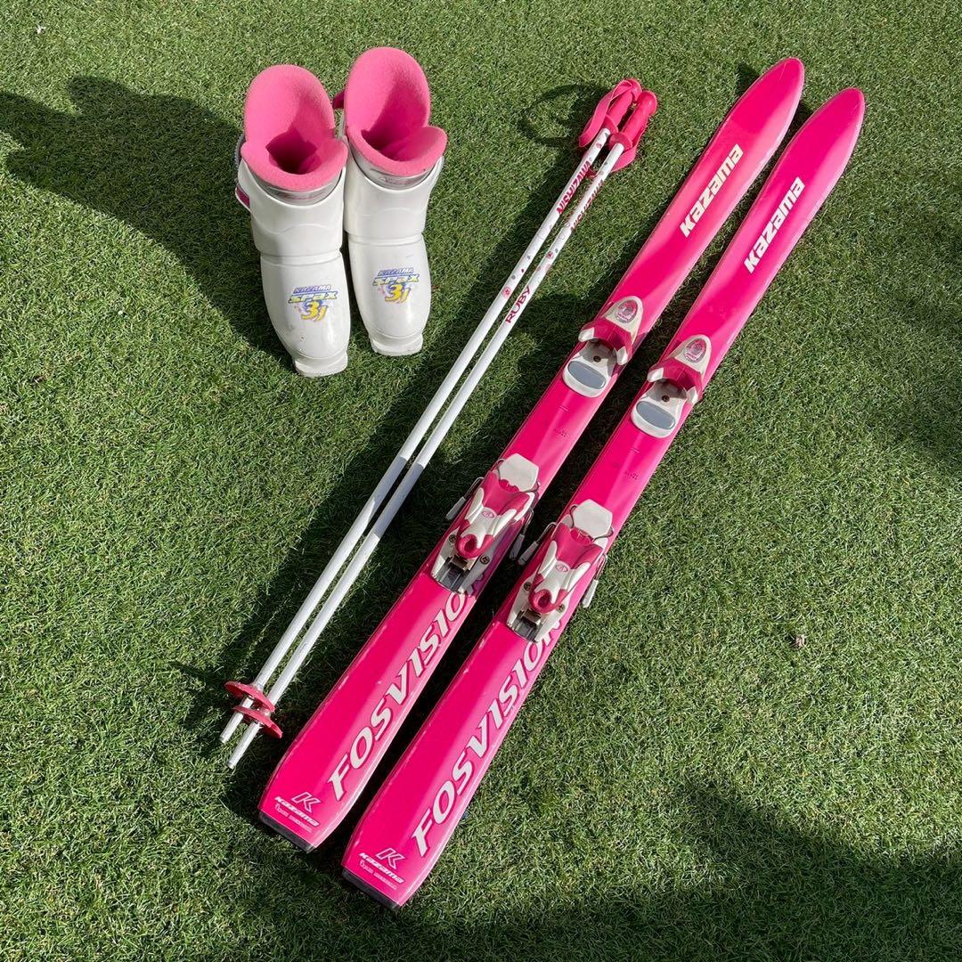 スキー 子ども ジュニア 3点セット スキー板 ブーツ ストック - スキー