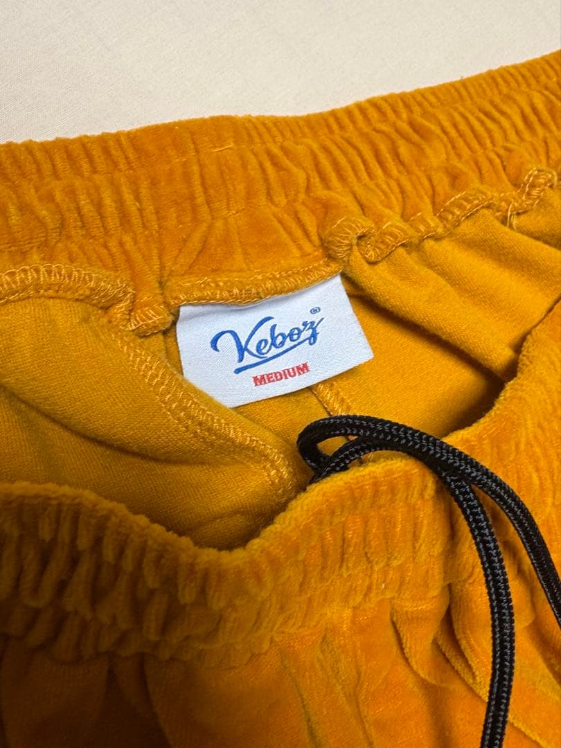 keboz ケボズ ベロア ジャージ パンツ セットアップ 上下 イエロー