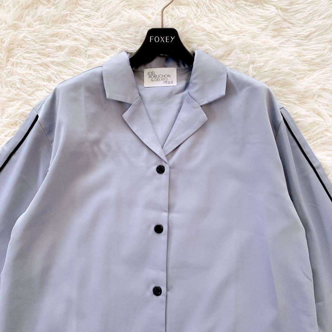 ジェラートピケ ルームウェア フリー カシミヤ混 長袖 サテン パジャマ