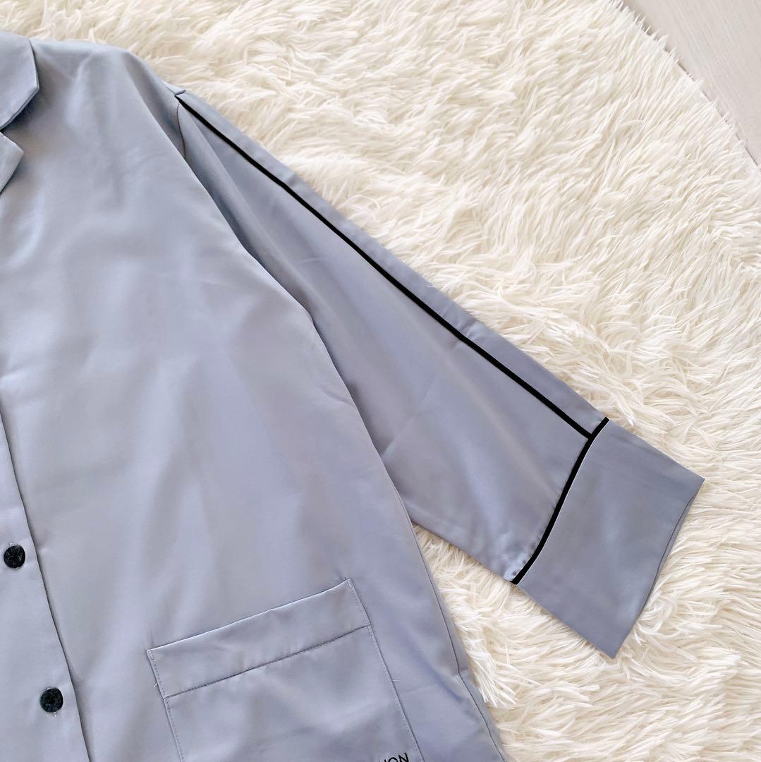 ジェラートピケ ルームウェア フリー カシミヤ混 長袖 サテン パジャマ