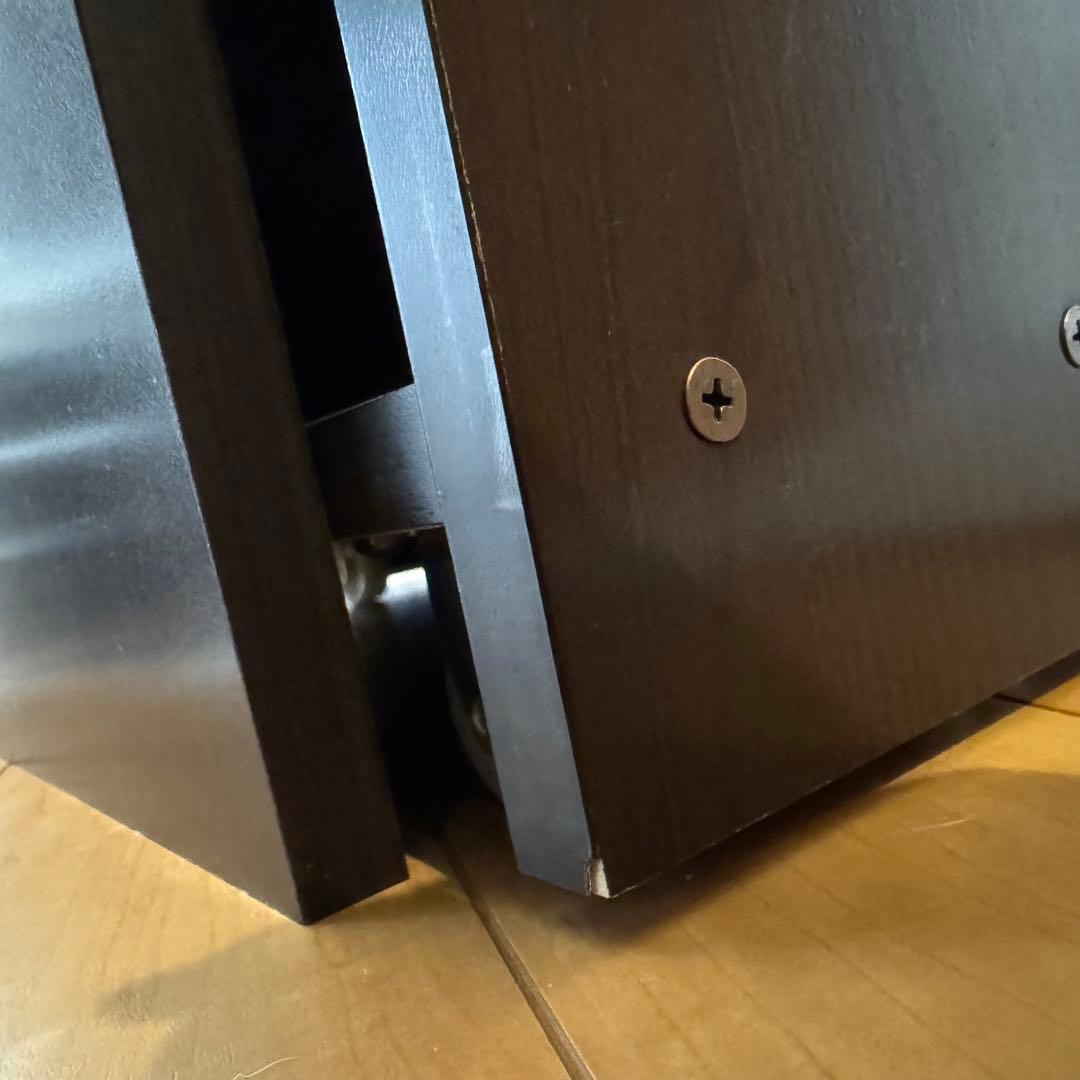 日本製 ぼん家具／木製スライド本棚 漫画 DVD 隙間 引き出し棚×2収納ボード