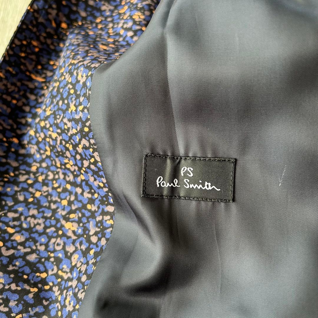 【美品】Ps Paul Smith 総柄ステンカラーコート S チンストラップ