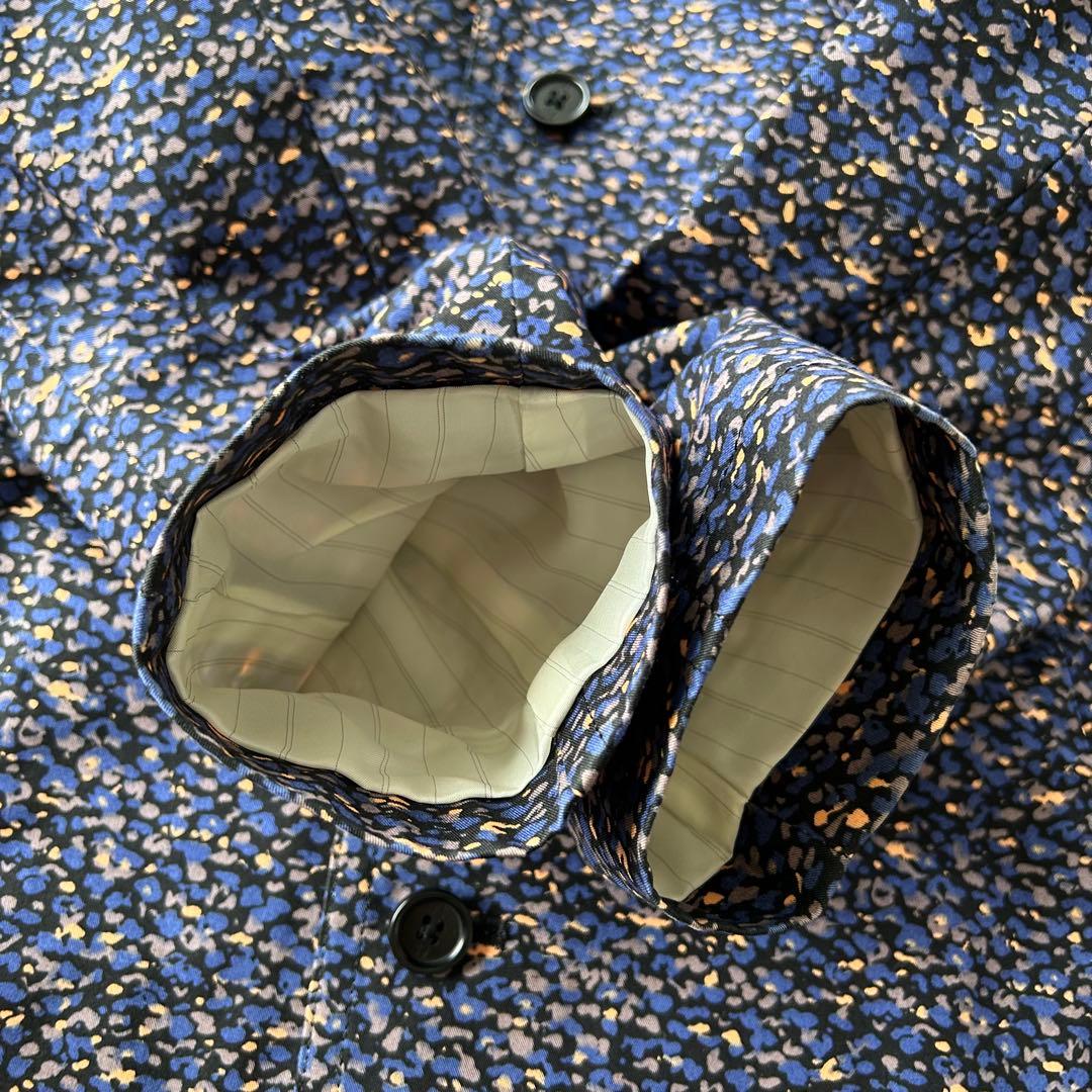 【美品】Ps Paul Smith 総柄ステンカラーコート S チンストラップ