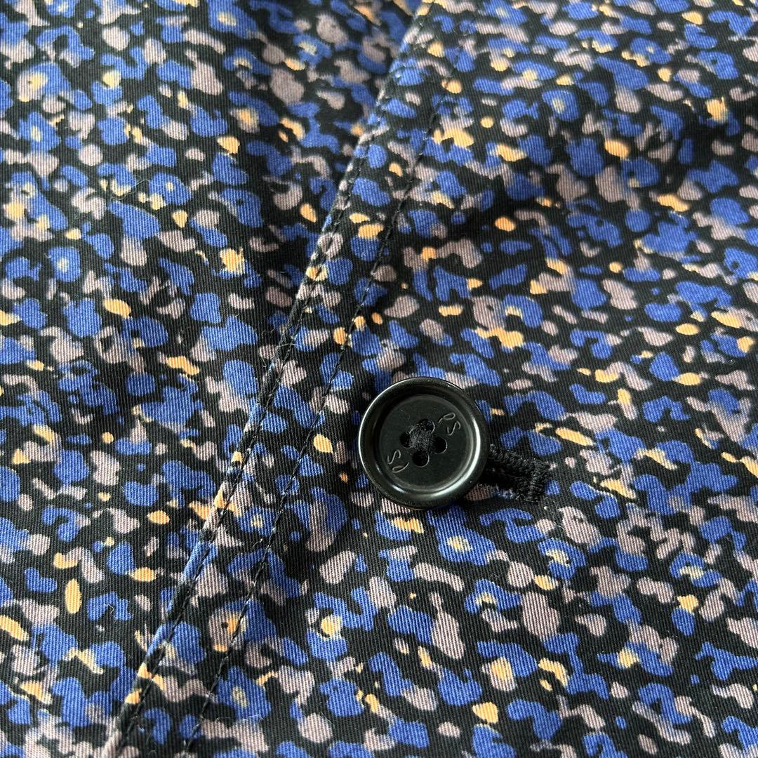 【美品】Ps Paul Smith 総柄ステンカラーコート S チンストラップ
