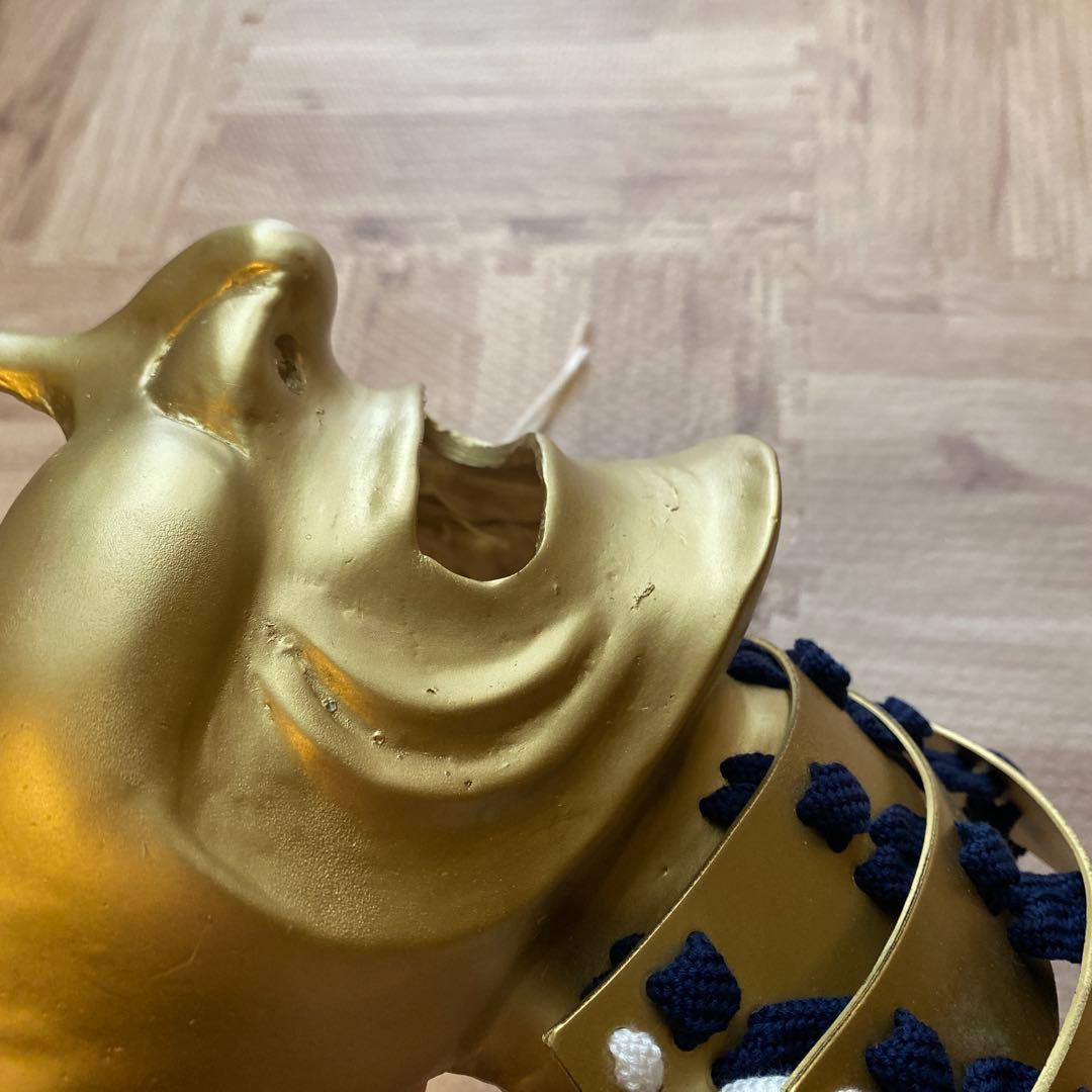 【着用可能】手作り面頬　武具　鎧兜　甲冑　等身大　半頬　　mempo mask