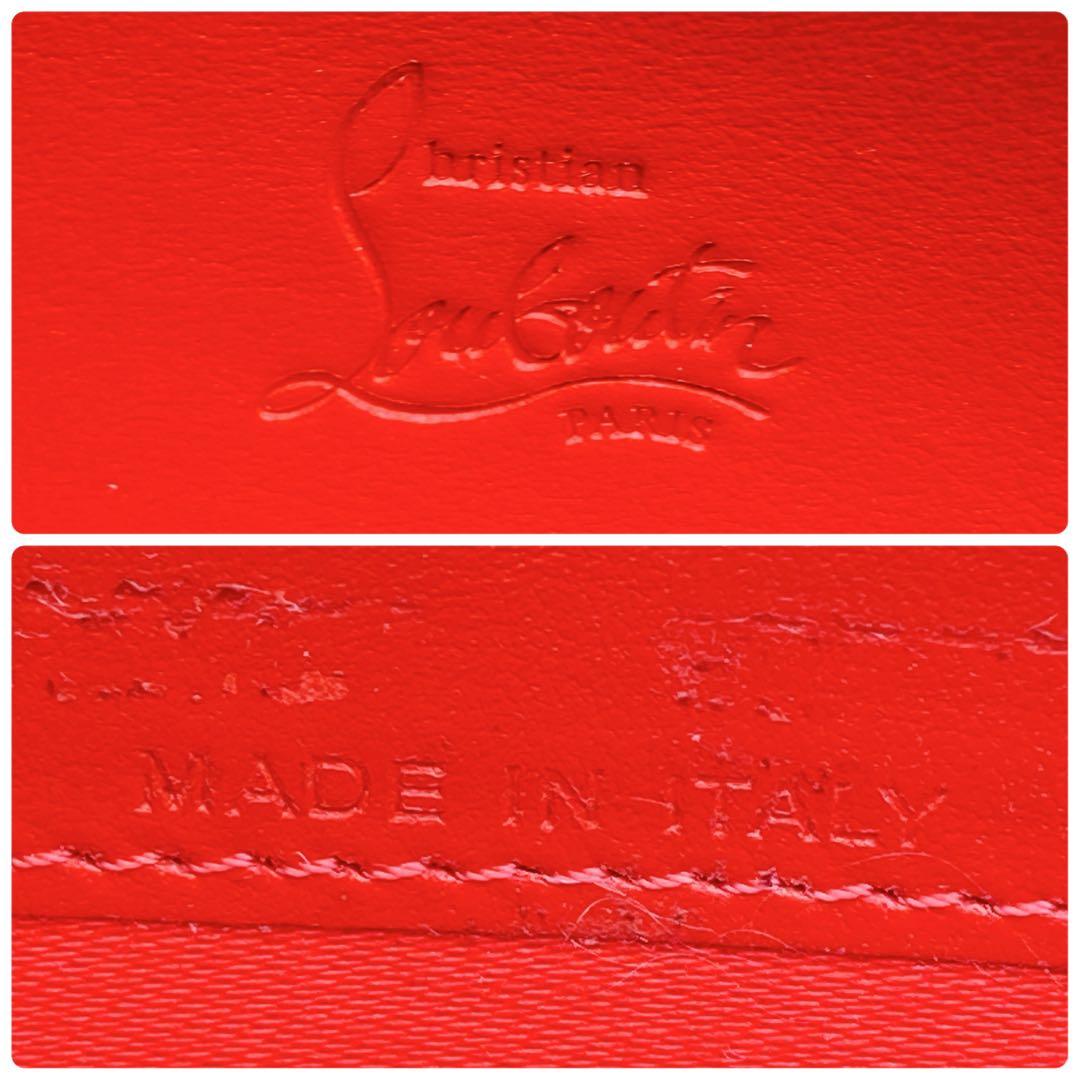 クリスチャンルブタン スパイクスタッズ 長財布 ピンク マルチカラー